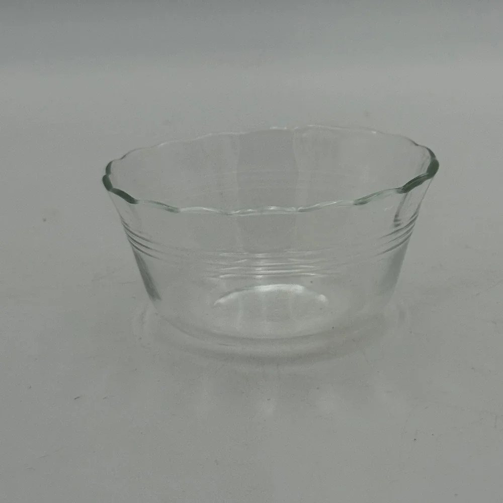 Vintage Pyrex 463 Clear Glass Scalloped Custard Cups 6oz Set of 3 Made in USA